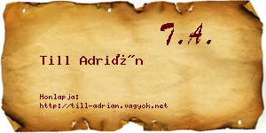Till Adrián névjegykártya