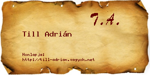 Till Adrián névjegykártya